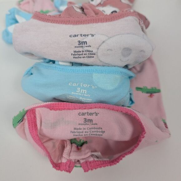 Carter's Footed Zip Up Pajamas Lot of 3 3 Months - Picture 6 of 9